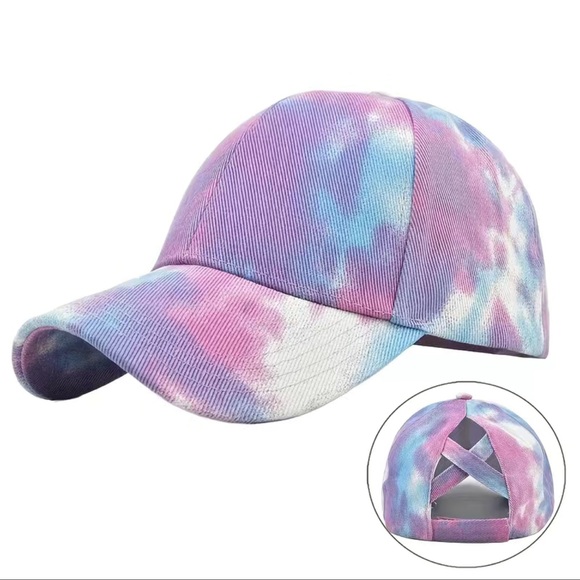HAT Tie tyed  Purple- teal- blue - Picture 1 of 3